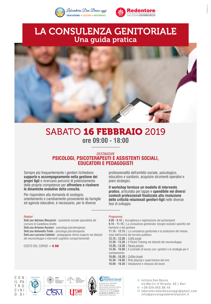 evento sulla consulenza genitoriale